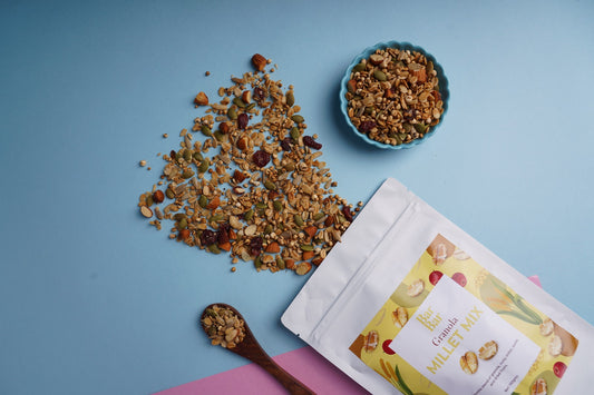 Healthy Homemade Granola | Granola Recipe | Toasted Jaggery Sweetened Muesli | No Artificial Sugar | Low Calorie | Sharmis Kitchen | Millet Mix