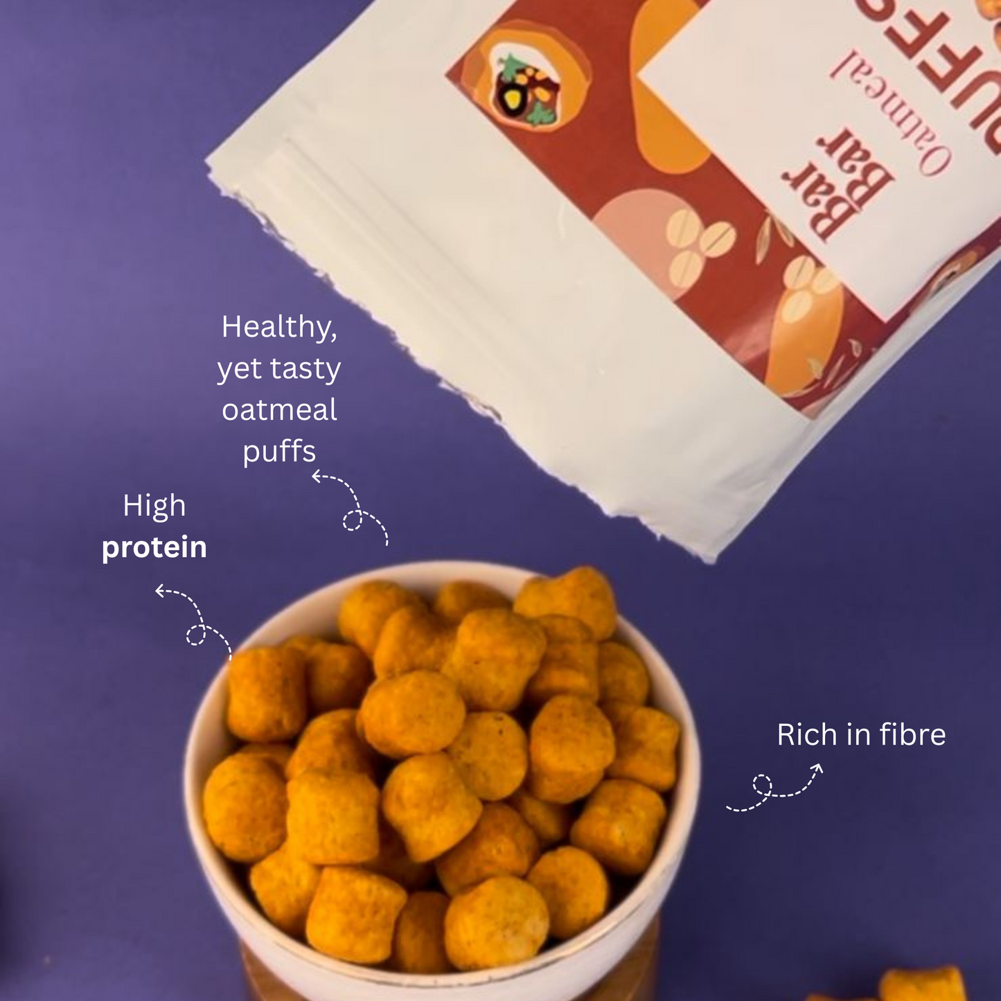 Dahi Papdi Oatmeal Puffs - 50gms