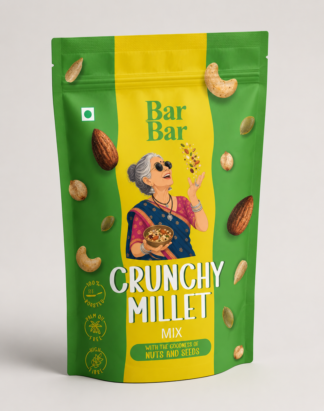 Roasted Millet Nut Mix 150g - Best Healthy Snack | No Refined Sugar & Not fried