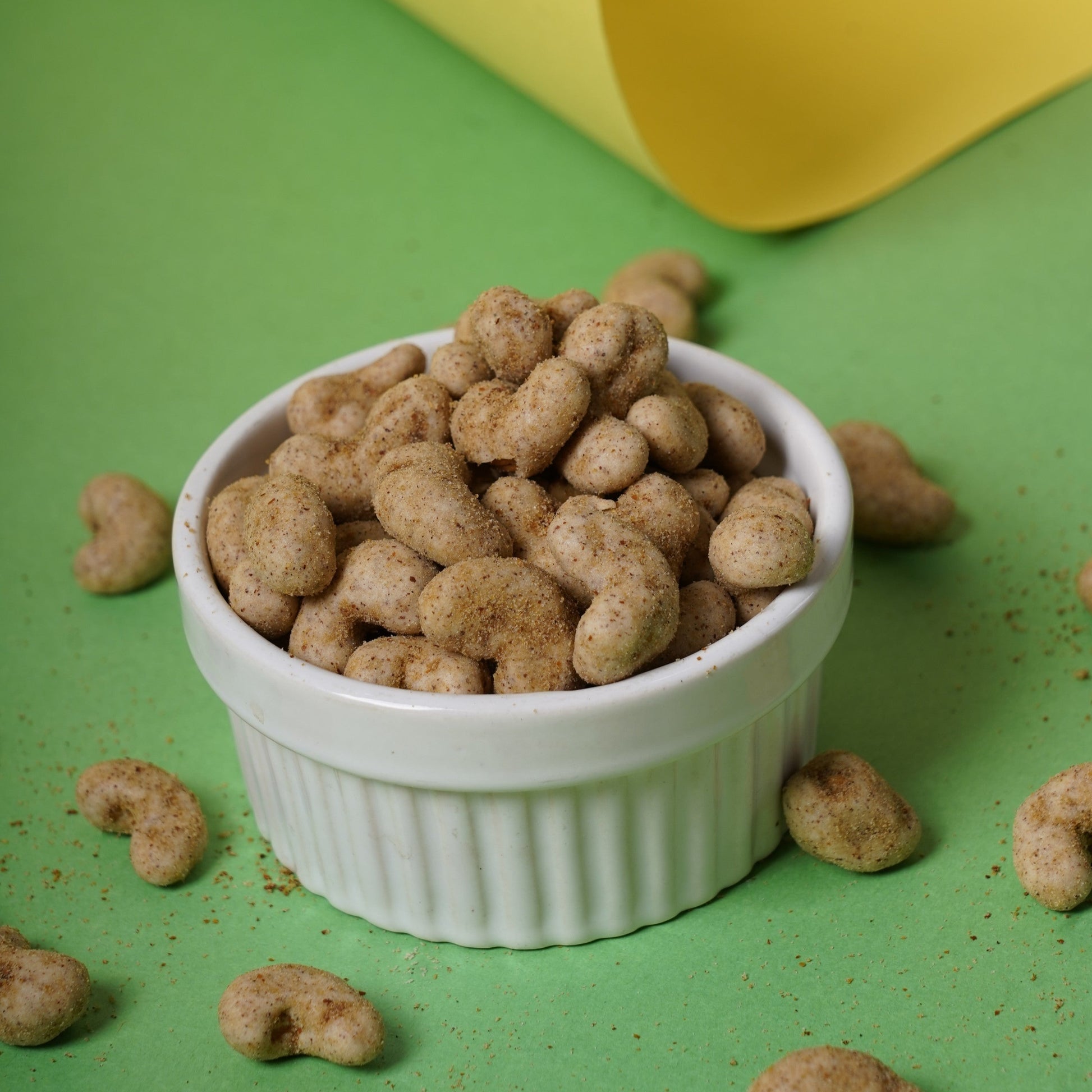 Lemon chilly cashew, coated cashew, masala cashew, flavoured cashew, Chili cashew nut price, Lemon Chili flavoured cashew, Chili Lime cashew, 